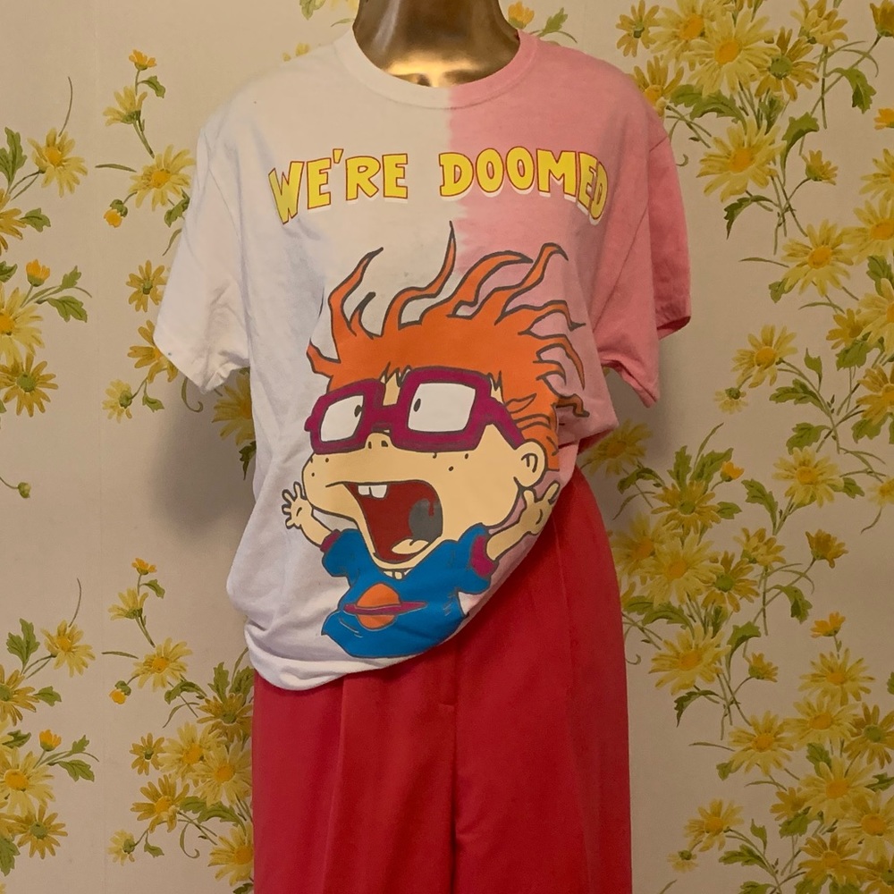 Split dye boyfriend fit Rugrats graphic tee size M